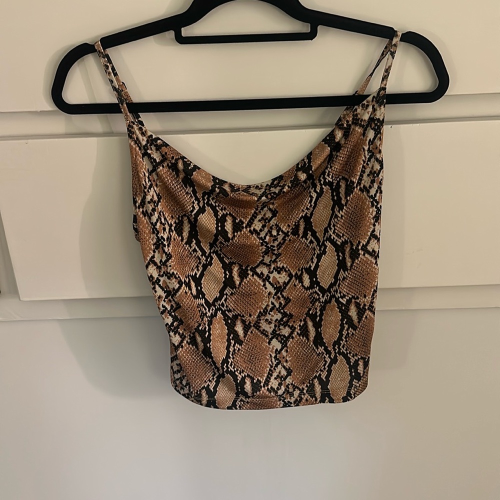 Urban outfitters cropped snakeskin tank